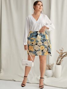 Váy Plus Size Xù Hoa Tất cả trên in Boho - Nhiều màu - Xem 4