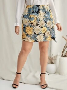 Váy Plus Size Xù Hoa Tất cả trên in Boho - Nhiều màu - Xem 5