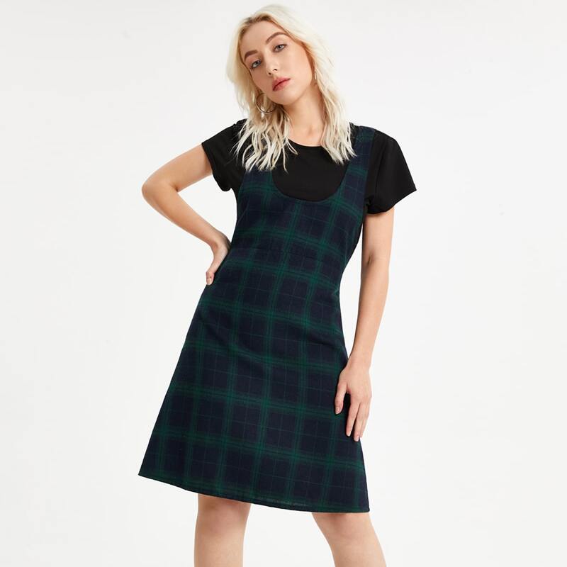 

Plaid Tank Dress, Multicolor