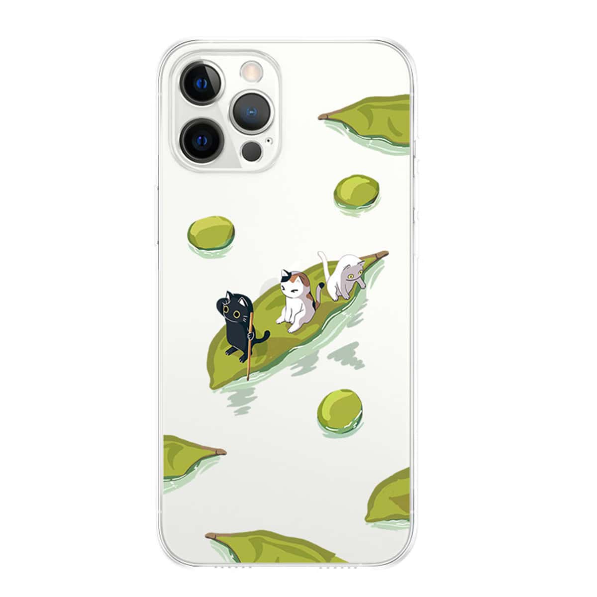 Cartoon Cat Phone Case, Clear