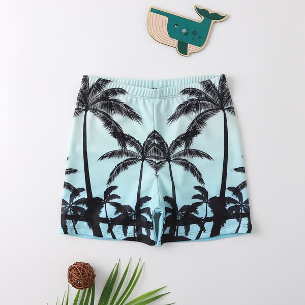 

Boys Palm Tree Print Swim Shorts, Multicolor