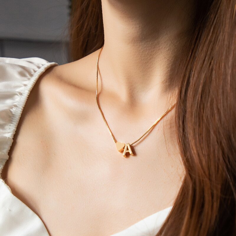 

Letter Decor Chain Necklace, Gold