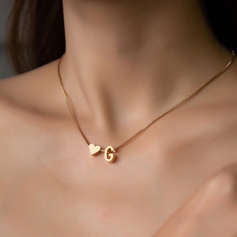 

Letter Decor Chain Necklace, Gold