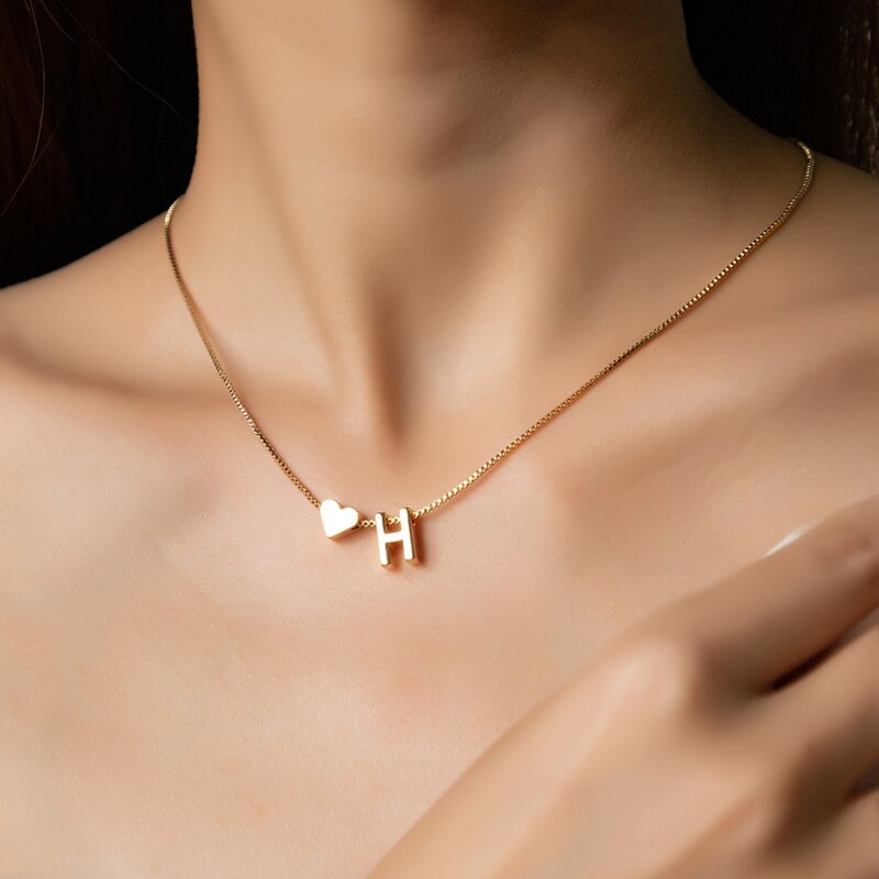 

Letter Decor Chain Necklace, Gold