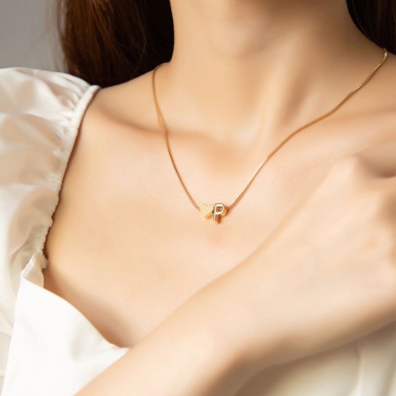

Letter Decor Chain Necklace, Gold