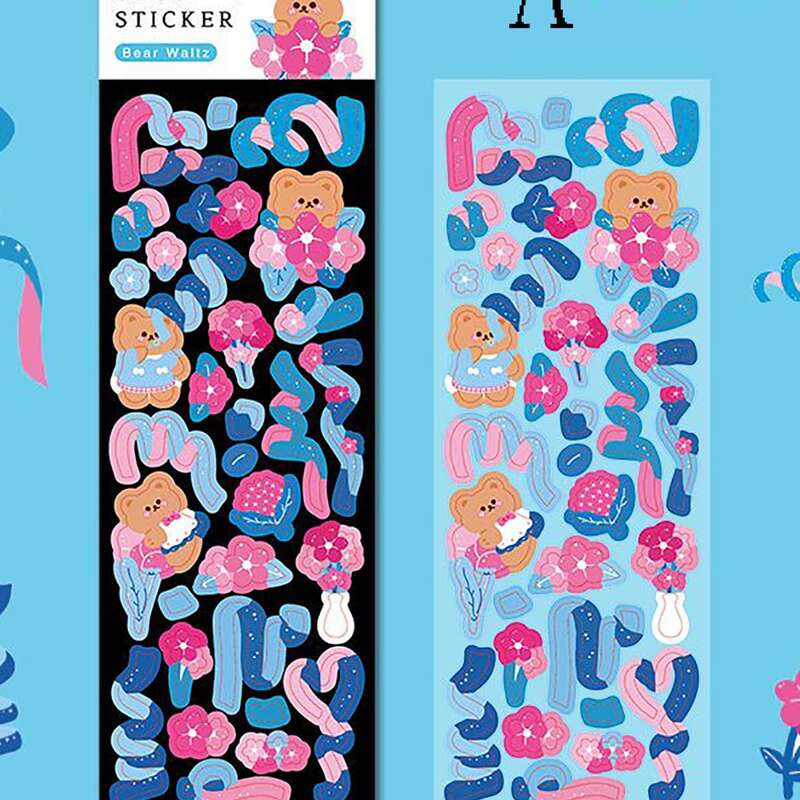 

2sheets Cartoon Bear Pattern Sticker, Multicolor