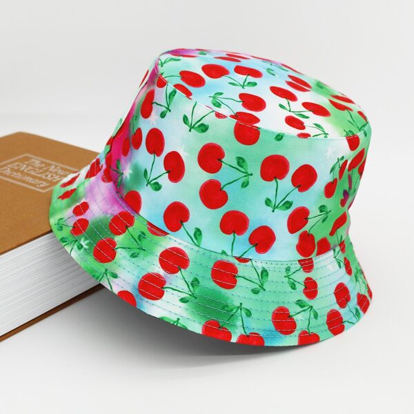 

Men Fruit Print Bucket Hat, Multicolor