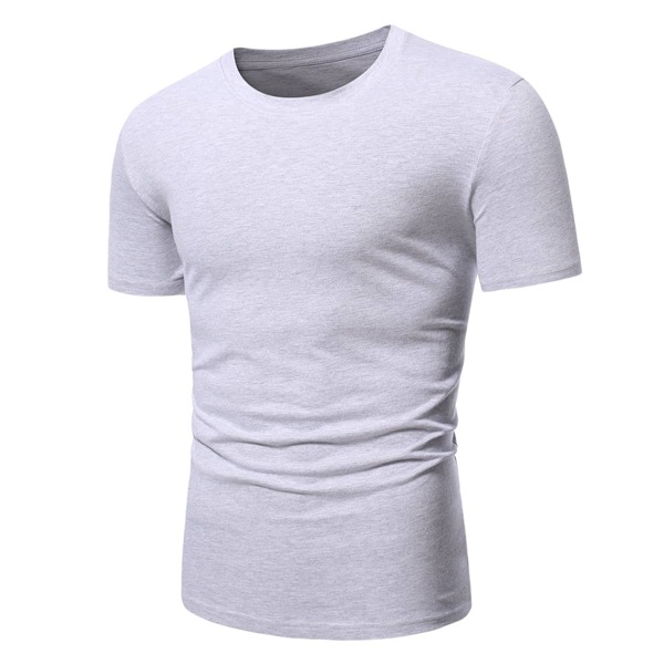 

Men Solid Short Sleeve Tee, Light grey