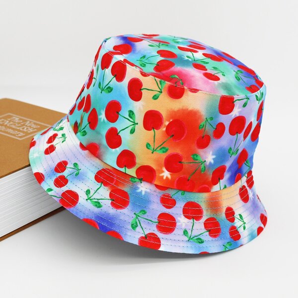 

Men Fruit Print Bucket Hat, Multicolor