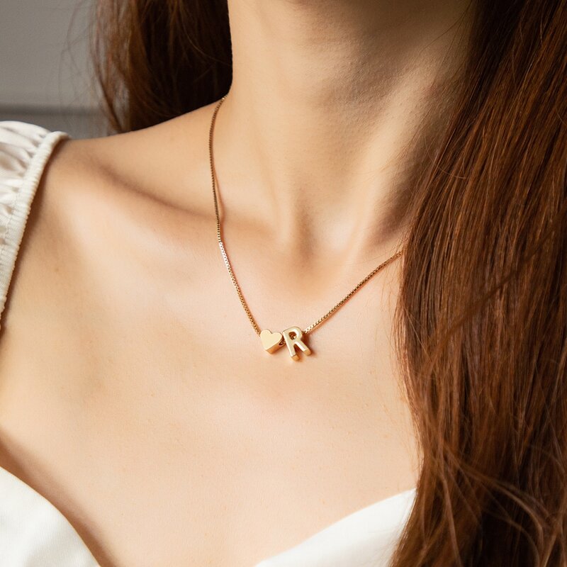 

Letter Decor Chain Necklace, Gold