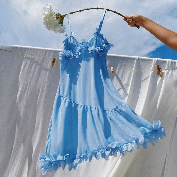 

Solid Appliques Slips, Baby blue