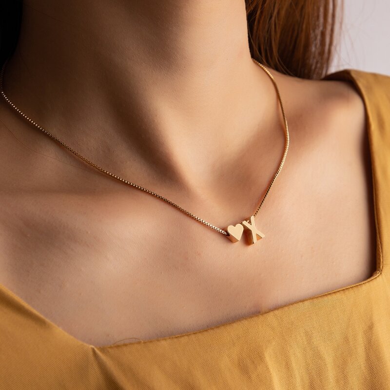 

Letter Decor Chain Necklace, Gold