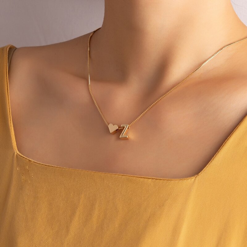 

Letter Decor Chain Necklace, Gold