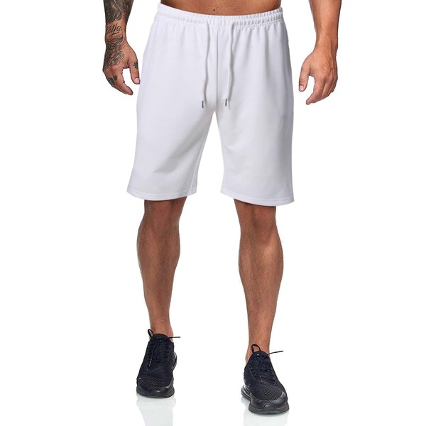 

Men Drawstring Waist Track Shorts, Beige