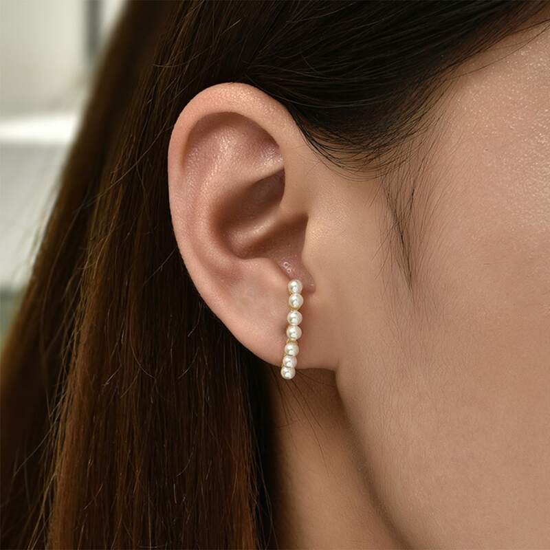 

Faux Pearl Stud Earrings, White