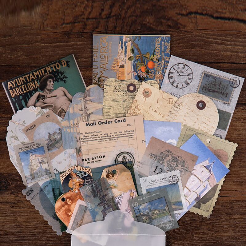 

27pcs Vintage Pattern Sticker, Multicolor