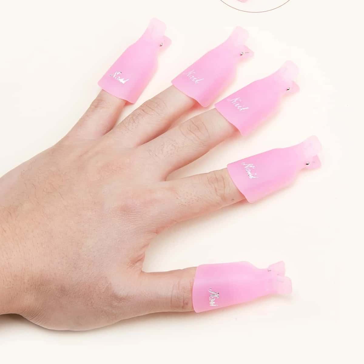 

5pcs Nail Polish Remover Clip, Pink