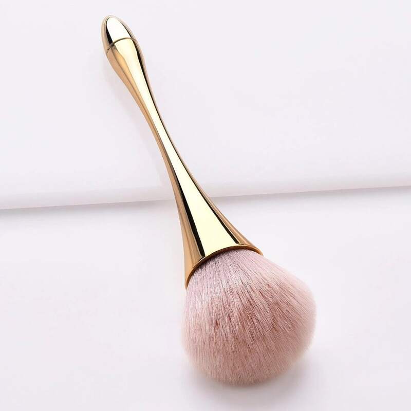 

1pc Metallic Makeup Brush, Gold