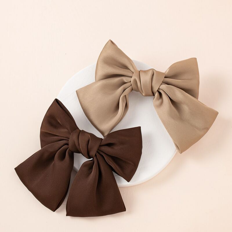 

2pcs Bow Decor Hair Clip, Multicolor