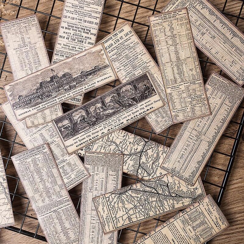

15pcs Vintage Pattern Material Paper, Multicolor
