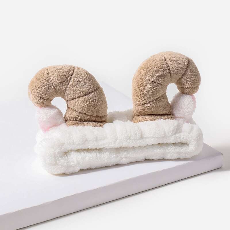 

1pc Plush Bath Headband, White
