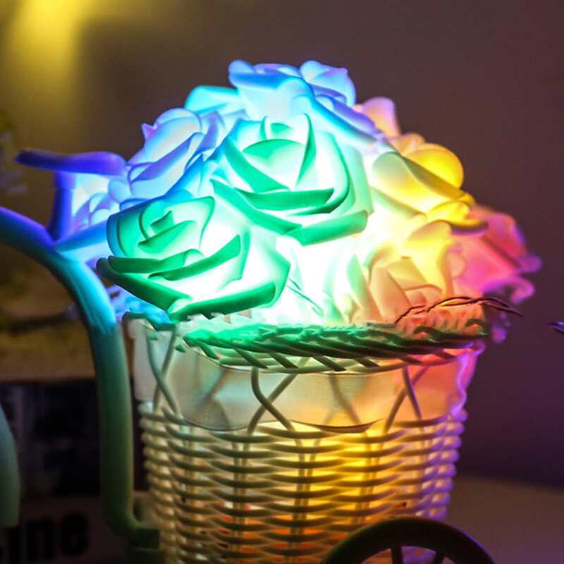 

1pc Rose Shaped Bulb String Light, Multicolor