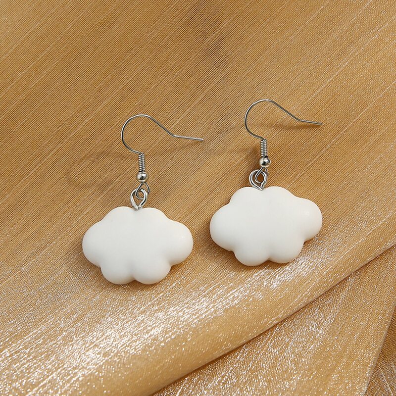 

Cloud Charm Earrings, White