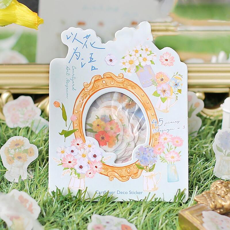 

1pack Random Flower Sticker, Multicolor