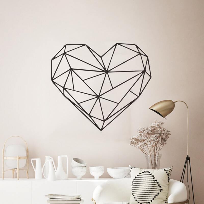

Geometric Heart Wall Sticker, Black