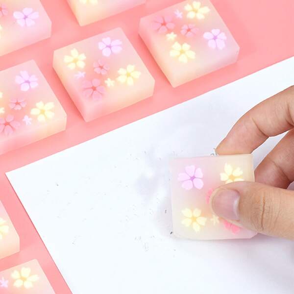 

2pcs Random Flower Eraser, Multicolor