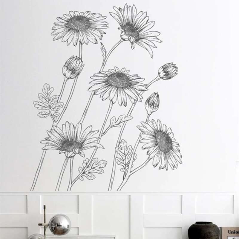 

Sunflower Print Wall Sticker, Black