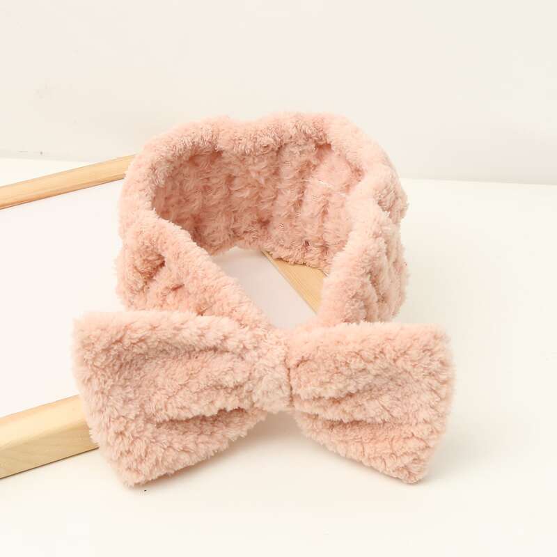 

Bow Decor Bath Headband, Baby pink