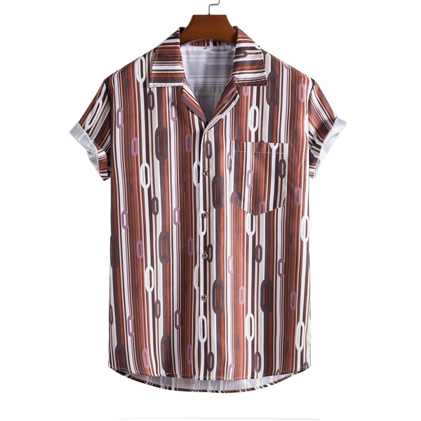 

Men Striped And Geo Print Button Up Shirt, Multicolor
