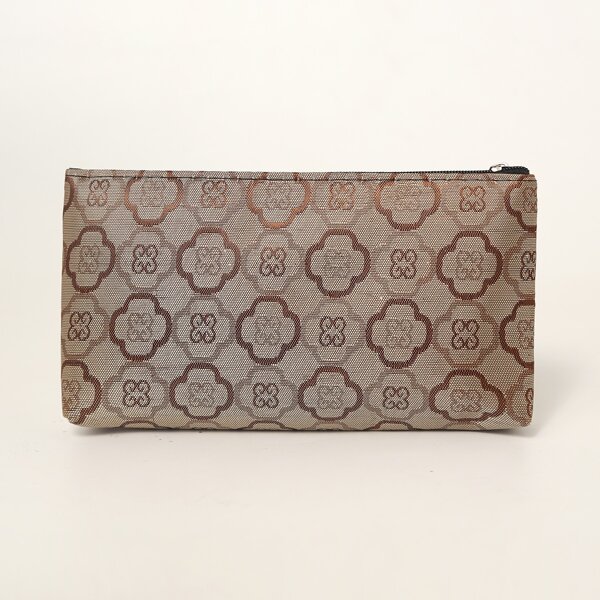 

Graphic Zipper Makeup Bag, Brown