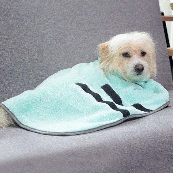 

1pc Absorbent Pet Bath Towel, Green