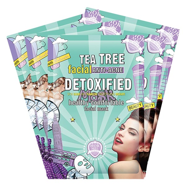 

5pcs Tea Tree Anti-acne Facial Sheet, White
