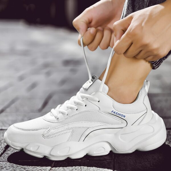 

Men Letter Graphic Running Shoes, White