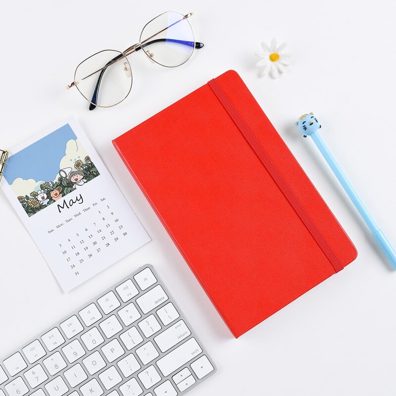 

1pc Solid Color Notebook, Red