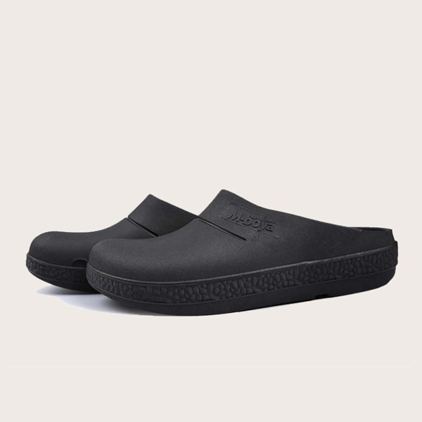 

Men Letter Graphic Slip On Sandals, Black
