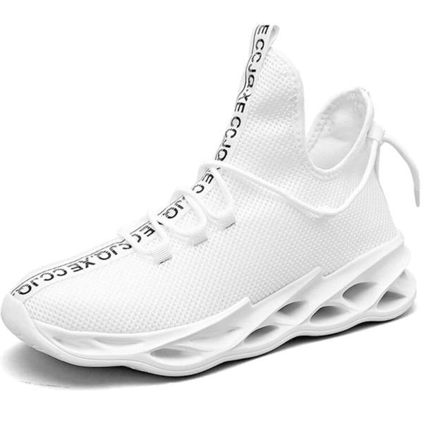 

Men Letter Graphic Lace-up Running Shoes, White