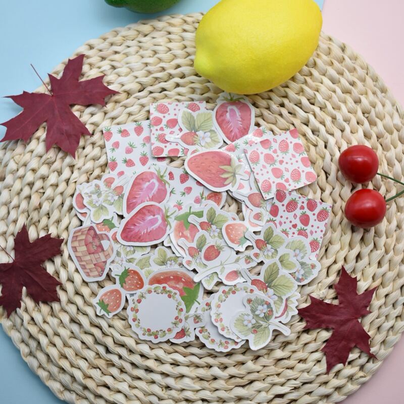 

45pcs Fruit Print Sticker, Multicolor