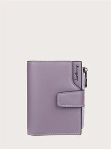 Baellerry 字母图形便携式现金白领女性大学生工作商务通勤办公室周年纪念情侣生日礼物情人节礼物女士钱包钱包小钱包 - 紫色 - 查看 1