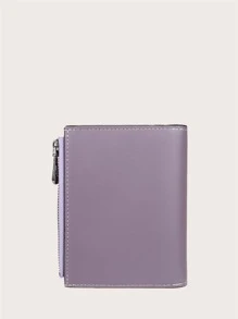 Baellerry 字母图形便携式现金白领女性大学生工作商务通勤办公室周年纪念情侣生日礼物情人节礼物女士钱包钱包小钱包 - 紫色 - 查看 2