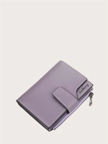 Baellerry 字母图形便携式现金白领女性大学生工作商务通勤办公室周年纪念情侣生日礼物情人节礼物女士钱包钱包小钱包 - 紫色 - 查看 3