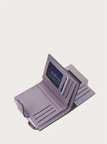 Baellerry 字母图形便携式现金白领女性大学生工作商务通勤办公室周年纪念情侣生日礼物情人节礼物女士钱包钱包小钱包 - 紫色 - 查看 4
