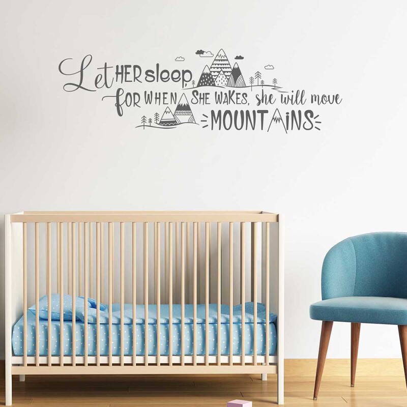 

Slogan Graphic Wall Sticker, Grey
