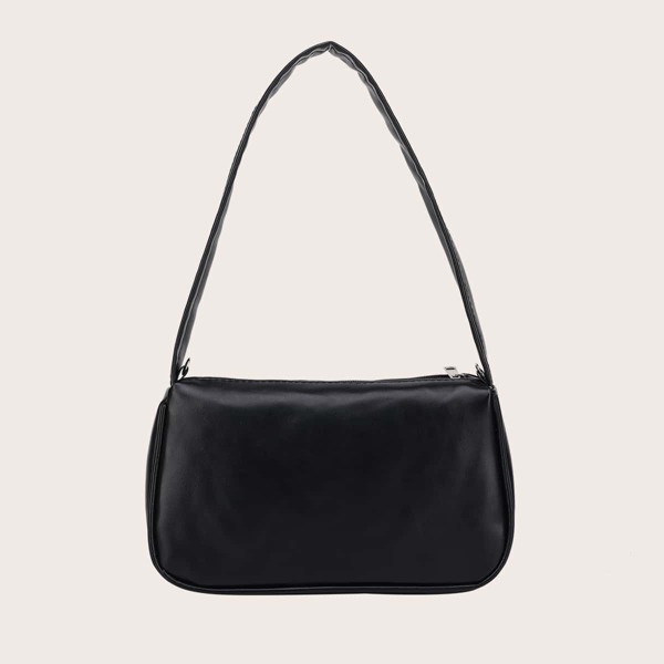 

Solid Baguette Bag, Black
