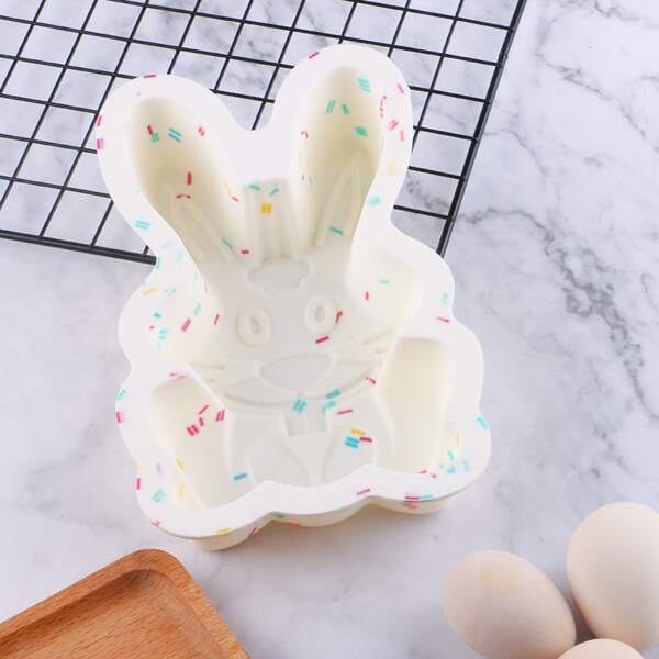 

1pc Silicone Rabbit Cake Mold, Beige
