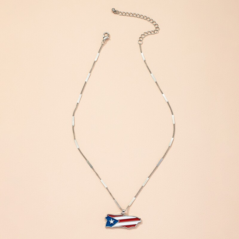 

Geo Print Chain Necklace, Silver