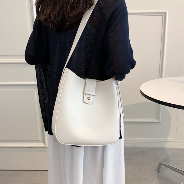 

Solid Crossbody Bag, White